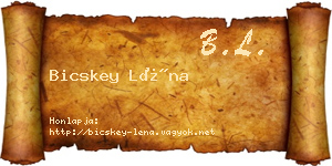 Bicskey Léna névjegykártya